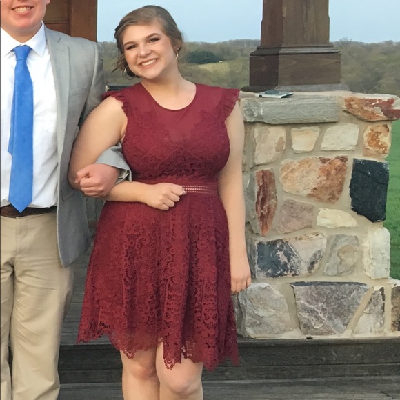 Red Lace Dress - Picture 3 of 3